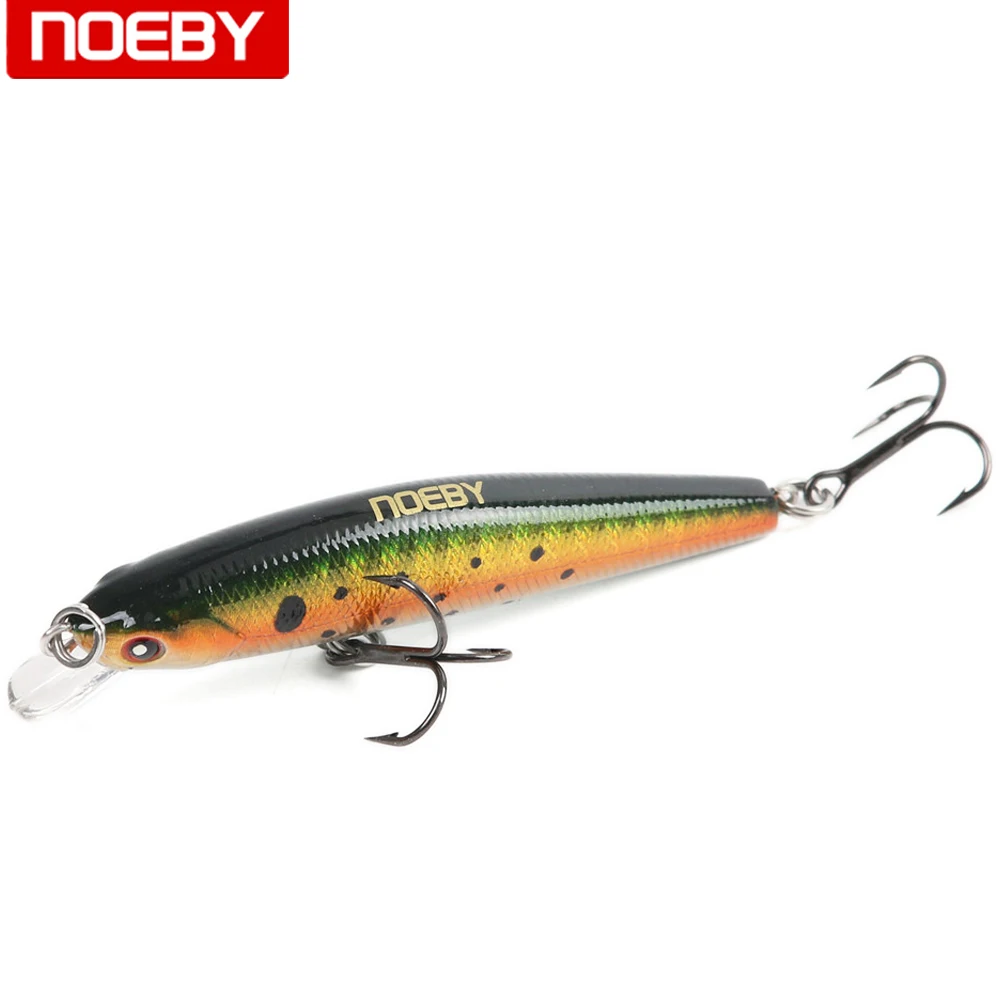 NOEBY floating minnow pike carp walleye trout plastic fishing wobbler