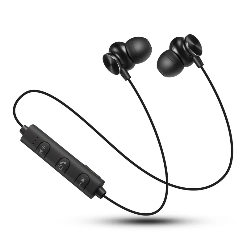 Bluetooth наушники с микрофоном устойчивое Тренажерный зал Спорт Беспроводной наушники бас наушники для Xiaomi iPhone MP3 видео - Цвет: black