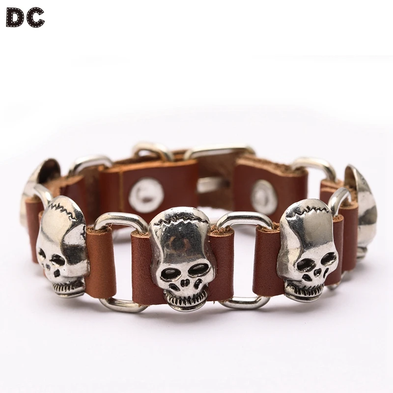 

DC Men Bangles Personality Fashion Jewelry Punk Wide Leather Bracelets For Men Charm Unique Valentine's Day Gift Men Bracelets