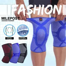 AOLIKES 1 PCS Nylon Elastic Basketball Knee Pads Support Brace Leg Sleeves For Volleyball Kneepads Sports B