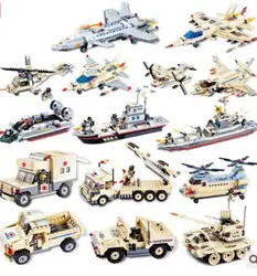 Военные серии вооруженных вертолет машины Истребитель модели развивающие собрать Building Block игрушки для детей