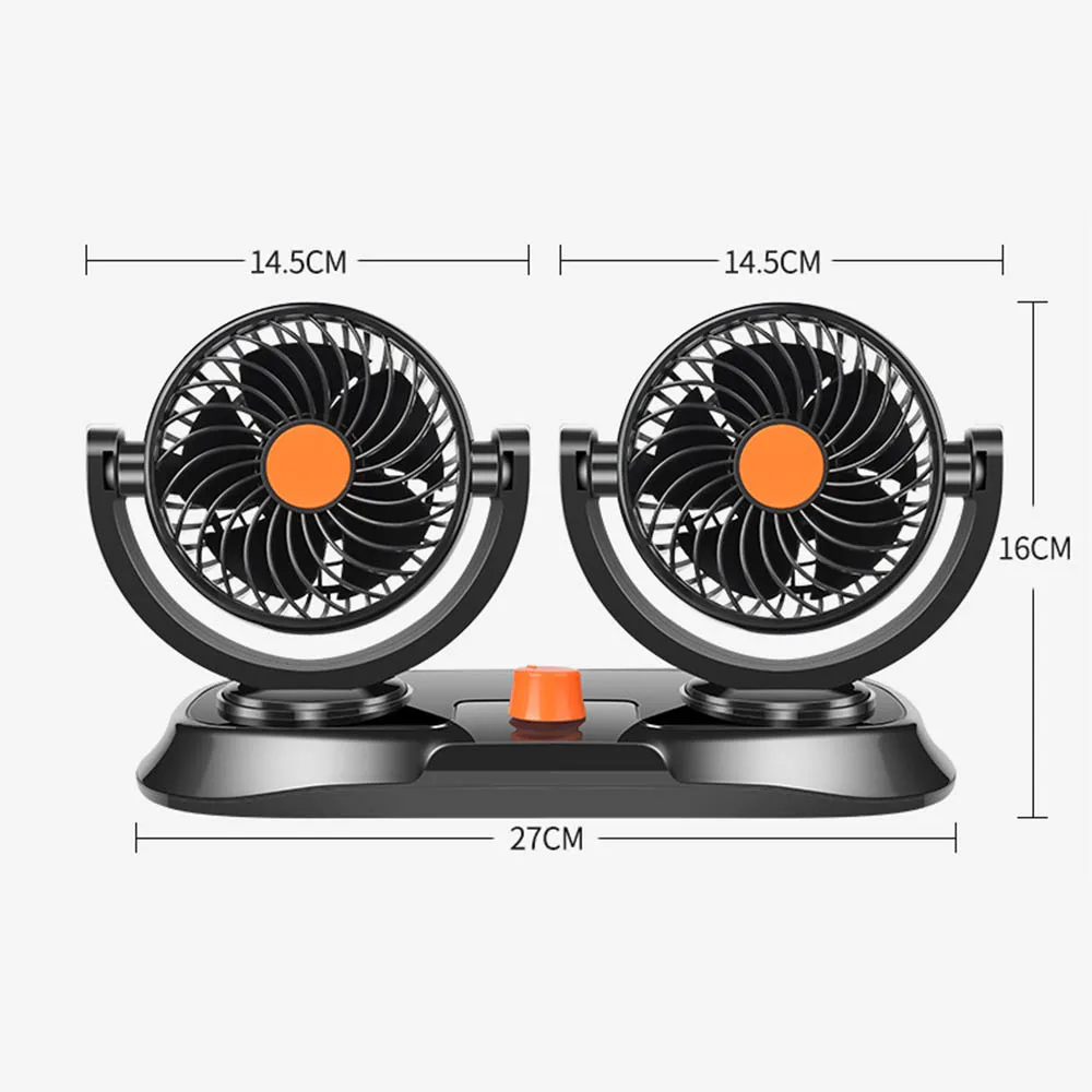 12/24 V двухголовый автомобильный вентилятор круглый портативный автомобильный Грузовик внутренний охлаждающий Электрический воздушный