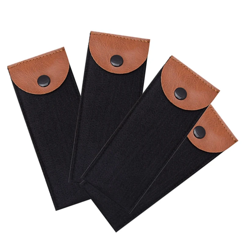 

Black Color Felt Mini Buttons Capacity Pencil Bag Stationery Storage Organizer Case School Office Supply