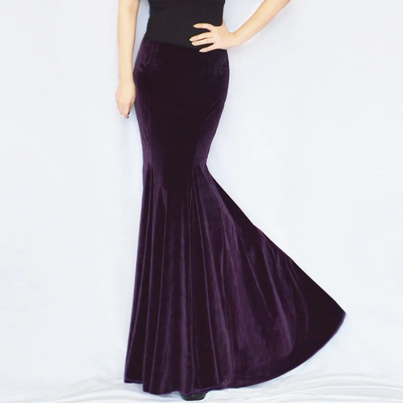 

Spring and summer women's bust skirt full dress fish tail skirt vintage velvet elegant slim hip slim formal dress