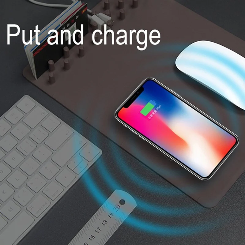 Portefeuille Universal Wireless Charging Gaming Mouse Pad Storage Mat For iPhone X 8 Plus Samsung Galaxy S8 QI Wireless Charger (1)
