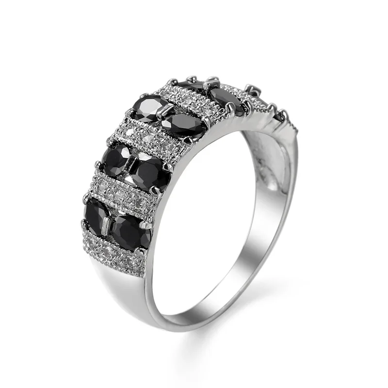 Красивые Простые Ювелирные изделия, 8 цветов, Австрийское кольцо с кристаллами и цирконом, подходят для женщин и мужчин, Свадебные или вечерние - Цвет камня: B