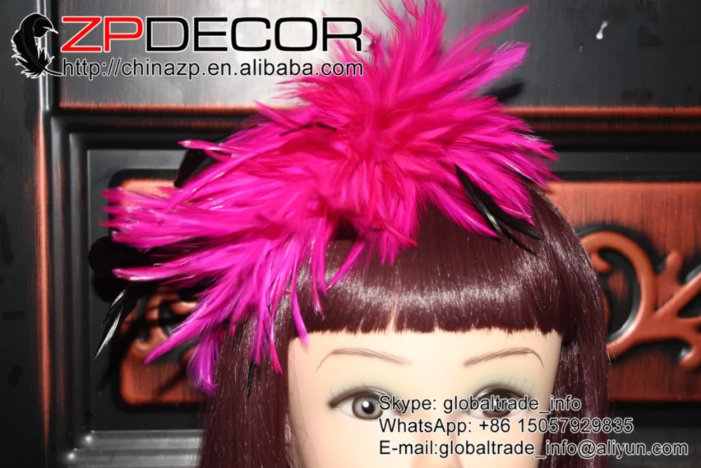 5 Hot Pink Stripped Hackle Spray (30)