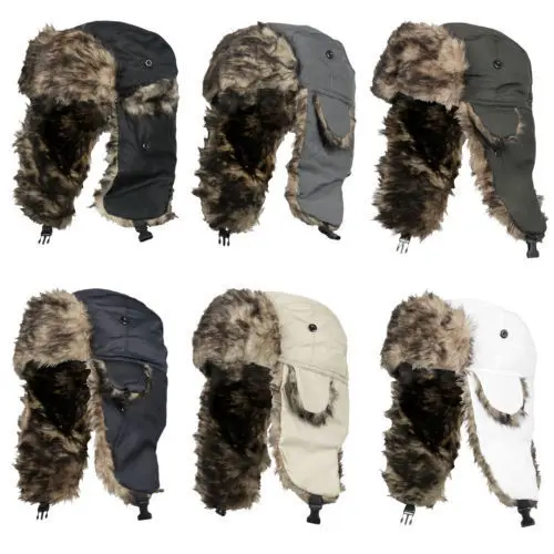 Unisex-Fur-Bomber-Warm-Winter-Cap-with-Earflap-Lady-Men-One-Size-Earmuffs-Hat