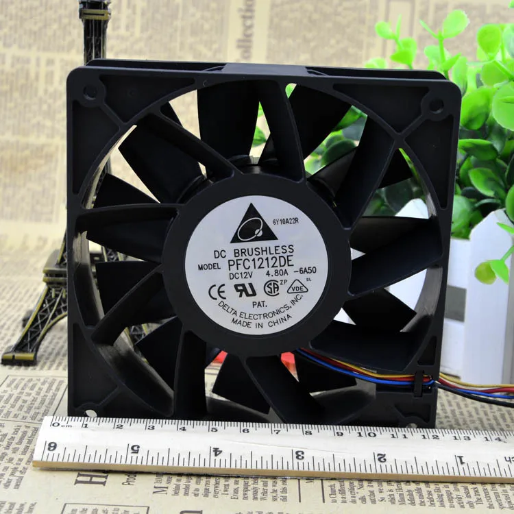 

Free Shipping Delta PFC1212DE 120*120*38 mm 12038 1238 12CM DC 12V 4.80A server inverter cooling fan