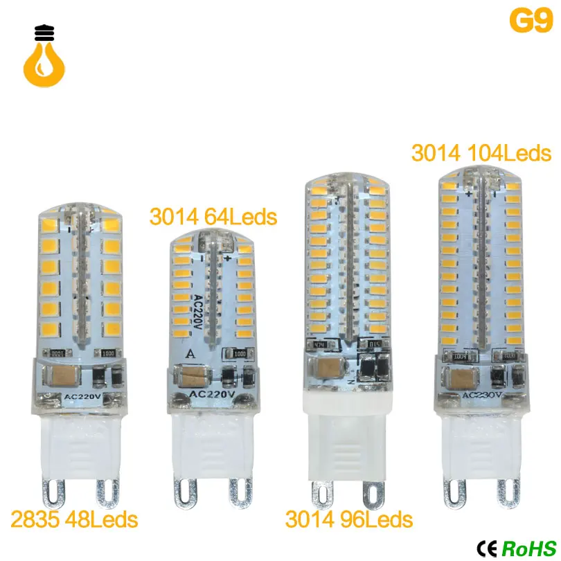 G9 лампы G4 led 12 В 220 SMD 2835 3014 bombilla 5 Вт 8 лампада Светодиодная лампа 24/48 Замена 30