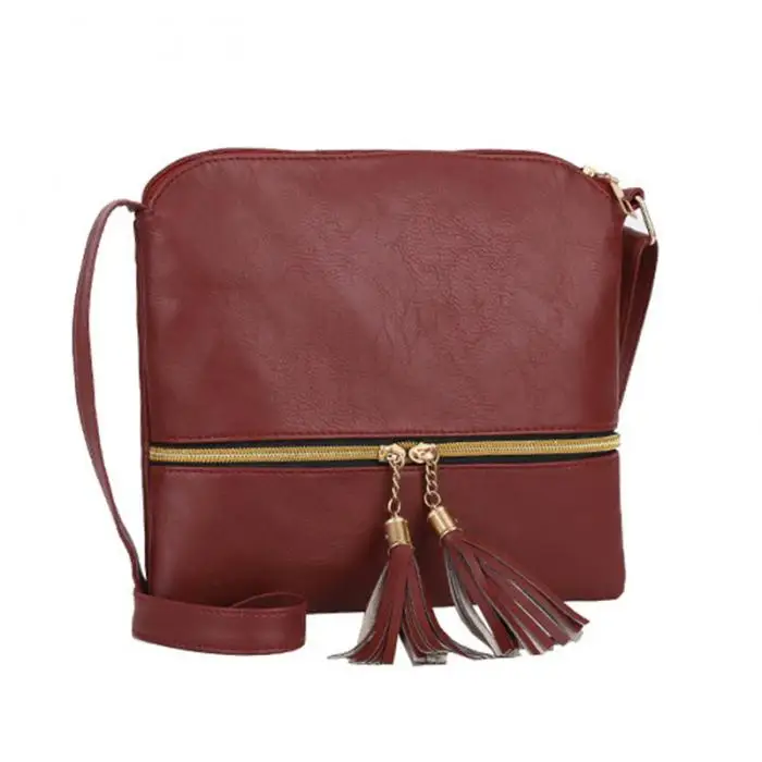 Women Tassel Small Handbags PU Vintage Mini Messenger Bag for Shopping Best Sale-WT