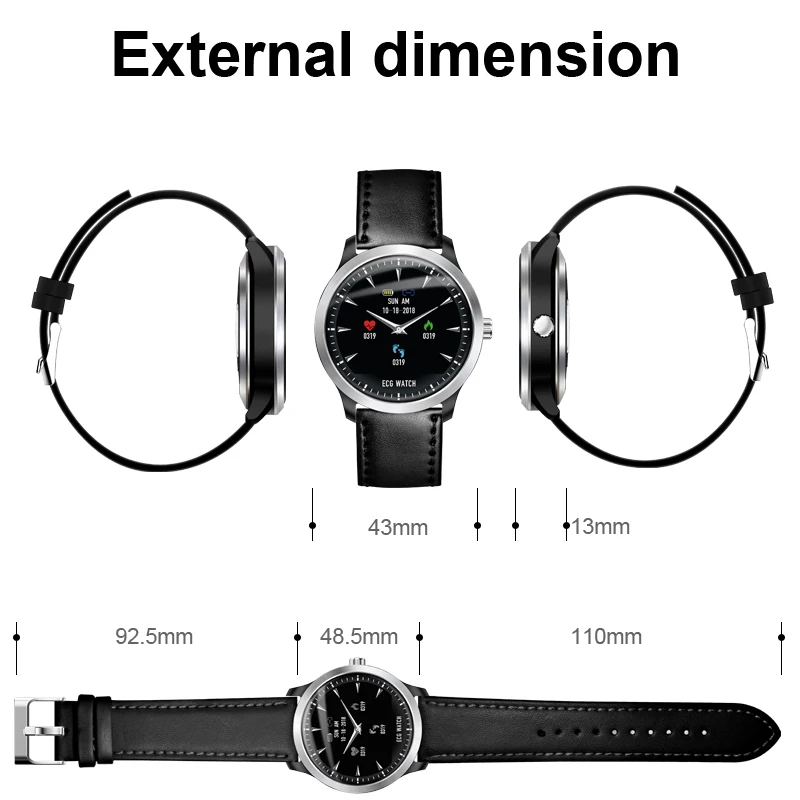 N58 2019 New smart band ECG PPG Smart Watch Men IP67 Waterproof Sport Watch Heart Rate Monitor Blood Pressure fitness bracelet