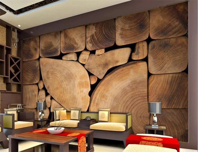 壁紙 Youman カスタム壁の壁画森粒成長リングヨーロッパレトロ塗装壁紙木のクロスセクション美容壁 Wallpapers Aliexpress