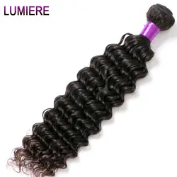 Lumiere волос глубокие волны Индийского Плетение Волос Комплект s натуральный Цвет Номера для человеческих Инструменты для завивки волос 10-28