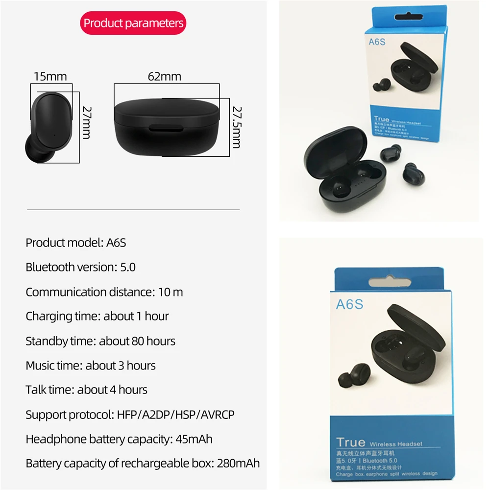 Оригинальные беспроводные наушники Mi Airdots TWS Bluetooth 5,0 с функцией шумоподавления, Универсальные наушники с микрофоном