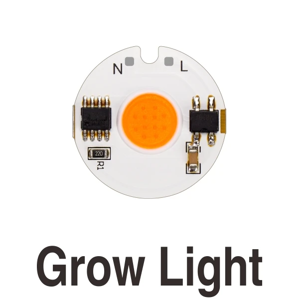 5 шт. светодиодный светильник COB 12 Вт, 9 Вт, 7 Вт, 5 Вт, 3 Вт, переменный ток, 220 В, умный IC дневной холодный и теплый белый светильник для выращивания, сделай сам, Светодиодный точечный светильник, прожектор, светильник - Испускаемый цвет: Grow Light