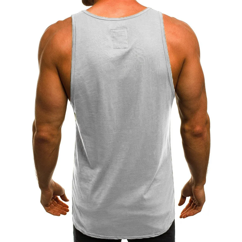 Fashion Men's gym tank top Casual gym bodybuilding tank top Slim Letter Printed Sleeveless Sport Male Vest debardeur homme