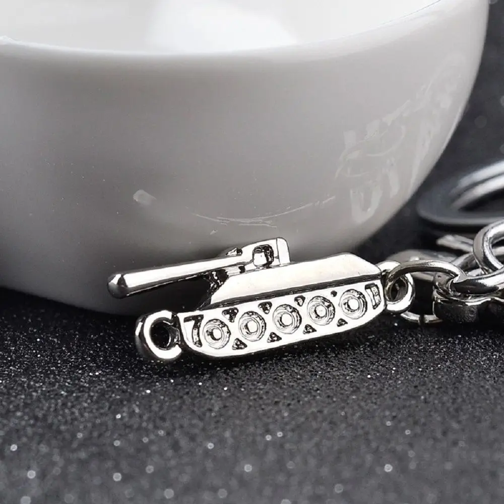 WOT Game Related World of Tanks Keychain Russian Letters Key Chain Cool Accessories Jewelry Gift for Men Boyfriend