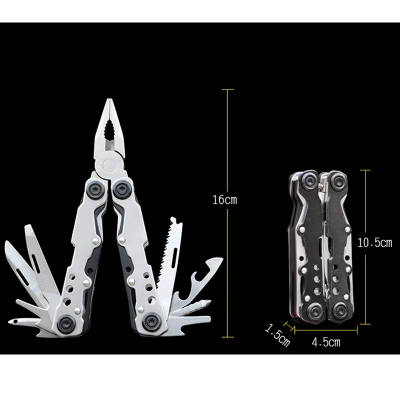Для выживания на природе, складные плоскогубцы для рыбалки, кемпинга, выживания на природе, для повседневного использования Шестерни многофункциональный карманный Ножи, плоскогубцы, ножницы, наконечники отвёртки