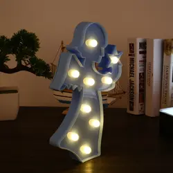 Милый ангел светодиодный комната прикроватные Ночник декор лампы синий светильник