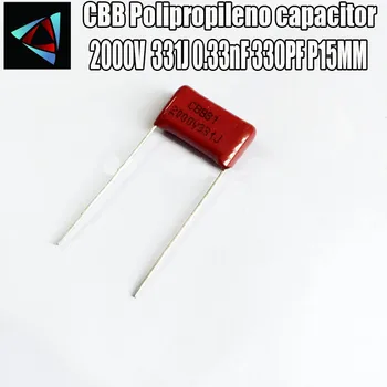 

12PCS 2000V 331J 0.33nF 330PF P15 Polypropylene film capacitor pitch 20mm