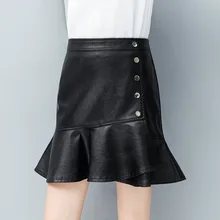 ZXRYXGS женская короткая юбка из искусственной кожи s Осень Зима Новая короткая юбка кожаная женская мода темперамент OL Offic шаг юбка