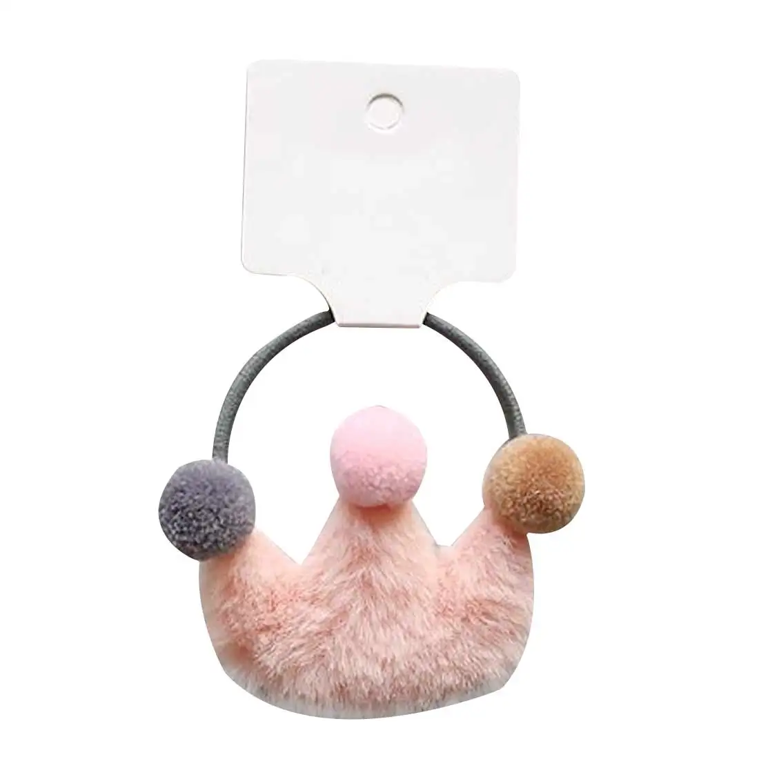 1PC Bowknot Ponytail Holder Hair Band Crown Hair Accessories Fluffy Elastics Scrunchie Faux Fur Girls Hair Clip