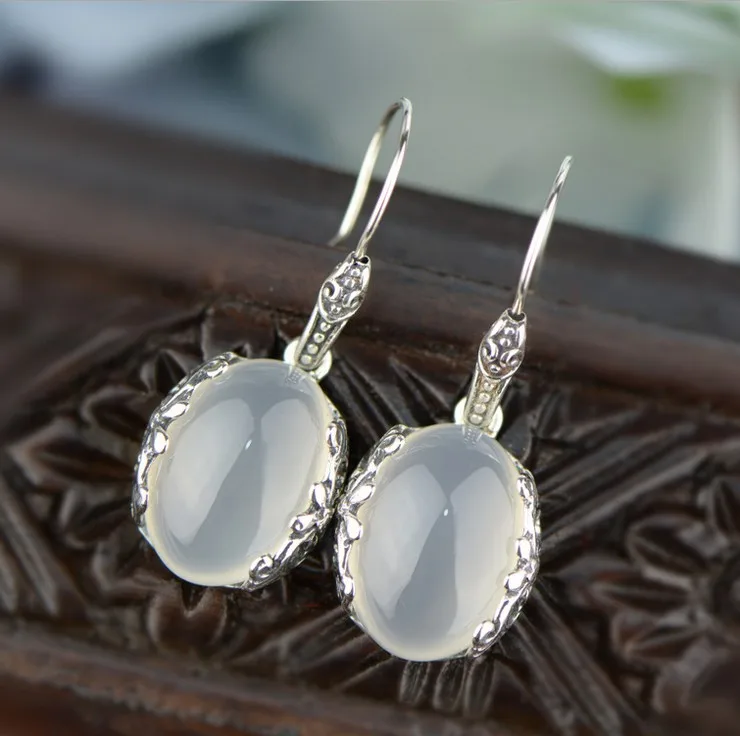 

free from vulgarity natural chalcedony earrings Archaize carve patterns or designs on woodwork Female eardrop wholesale