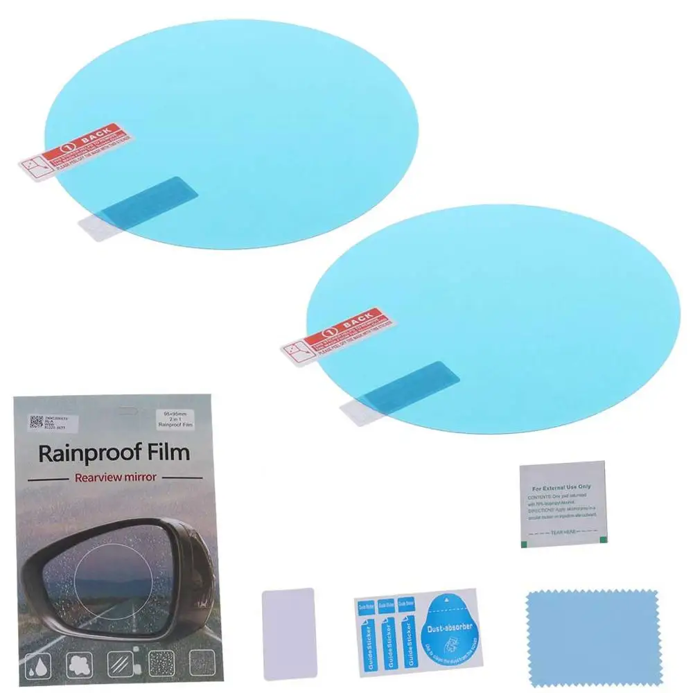 2PCS Car Rearview Mirror Protective Film Anti Fog Window Clear Rainproof Rear View Mirror Protective Soft Film Side Window Film - Цвет: Армейский зеленый