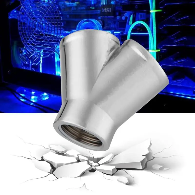 PC Water Cooling Fitting Connector G1/4 Female Thread 3 Way Y-splitter