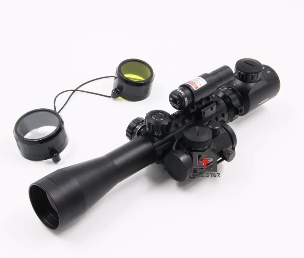

Hunting Riflescope 3-9x40EG Weapon Gun Rifle Scope+laser sight +1x24 Illuminated T-1 Red Green Dot combo scope