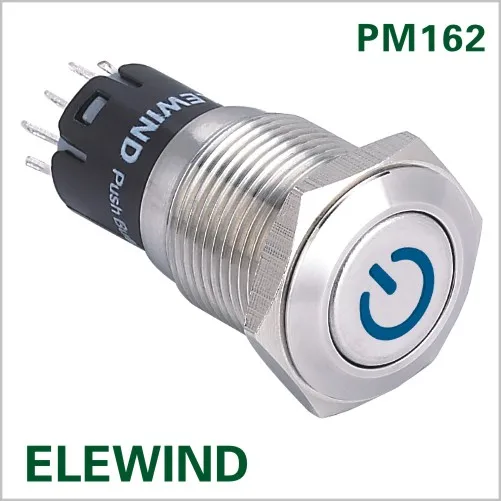 

(Hot !) Power symbol metal push button switch(16mm,PM162F-22DT/B/12V/S/IP65,CE,ROHS)