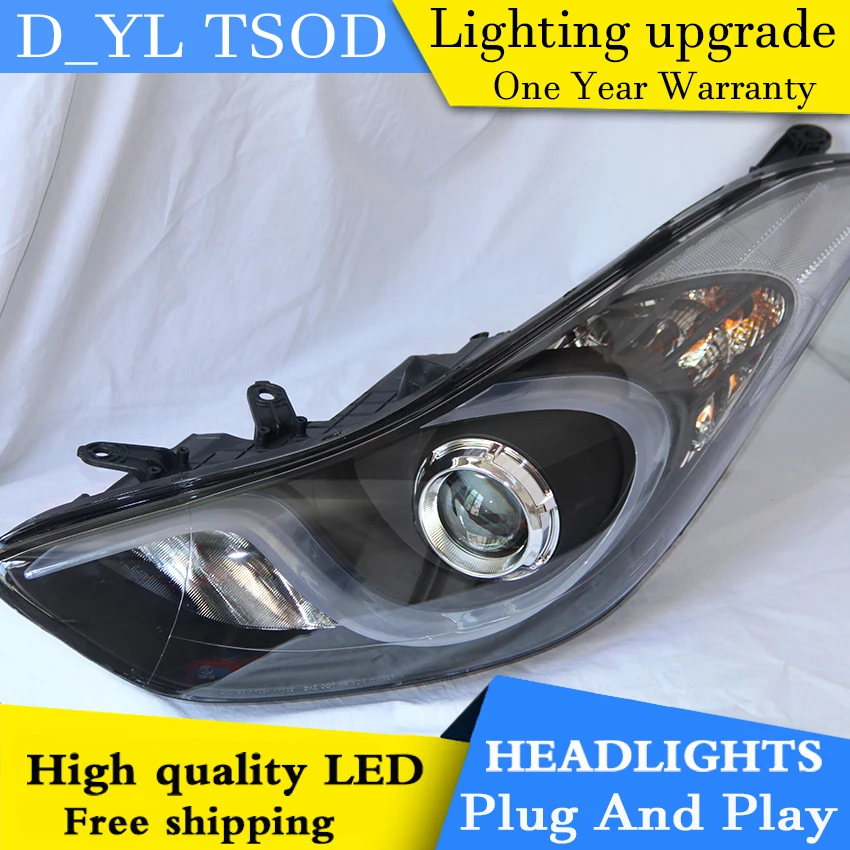 DY_L Автомобиль Стайлинг фара для hyundai Elantra 2012- светодиодный фары DRL H7/D2H HID Xenon Биксеноновые линзы