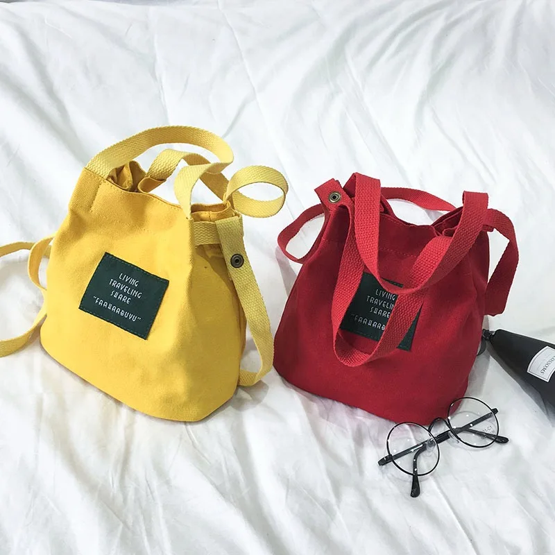 Women Canvas Crossbody Bag Shoulder Bags Tote Simple College Wind Female Student Messenger Letter For 2020 A10437 | Багаж и сумки