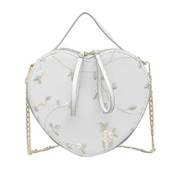 

Fashion Women Heart Faux Leather Flower Pattern Crossbody Shoulder Bag Handbag
