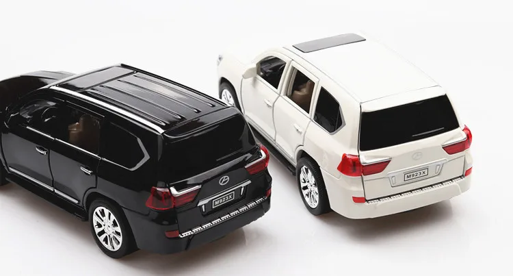 1:24 Lexus Lx570 легкосплавная модель автомобиля, ВЫКЛ-модель дорожного транспортного средства, модель внедорожника, модель автомобиля, 6 дверей, звук и светильник, оттягивание автомобиля, украшения