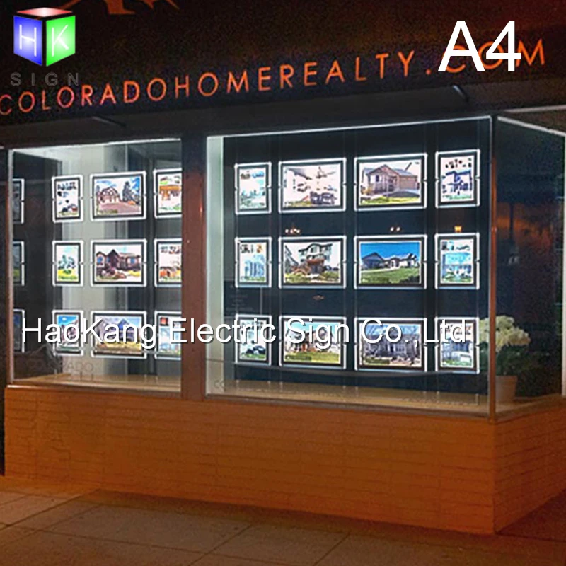 А4 акриловая рамка для картин рекламная оконная реклама светодиодный дисплей