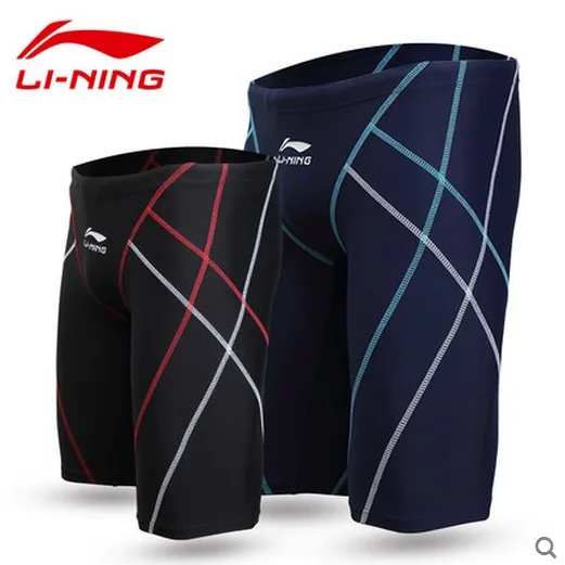 LI-NING, новинка, профессиональные мужские конкурентоспособные плавки, одежда для плавания, мужские брендовые одноцветные шорты, купальный костюм, мужские Гидрошорты для плавания