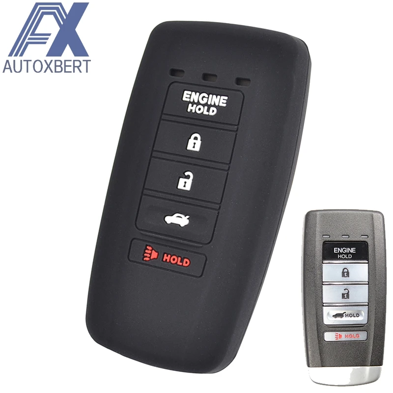

AX Silicone Remote Key Case Fob Shell Cover Skin Holder 5 Button For Acura MDX ADV RDX RLX ILX TLX