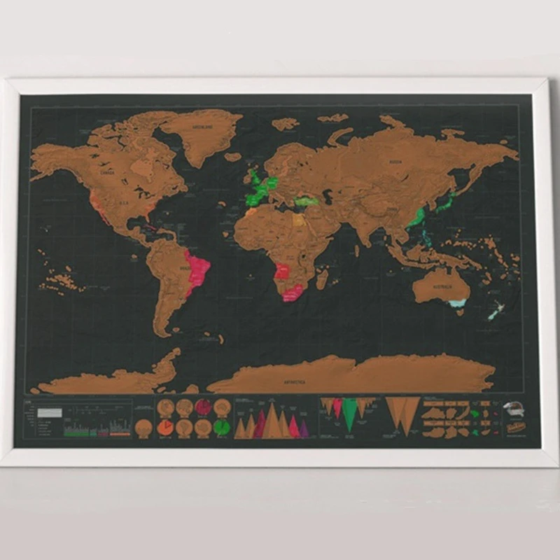42*30 см Роскошная стираемая черная карта мира Скретч Карта мира персонализированные дорожные царапины для карты комнаты украшения дома