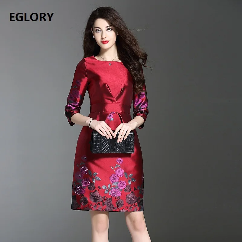 

Brides Mother Dress 2019 Spring Fashion Party Wedding Vestidos Woman O-Neck Elegant Flower Print Bodycon Dress Plus Size xxxxl