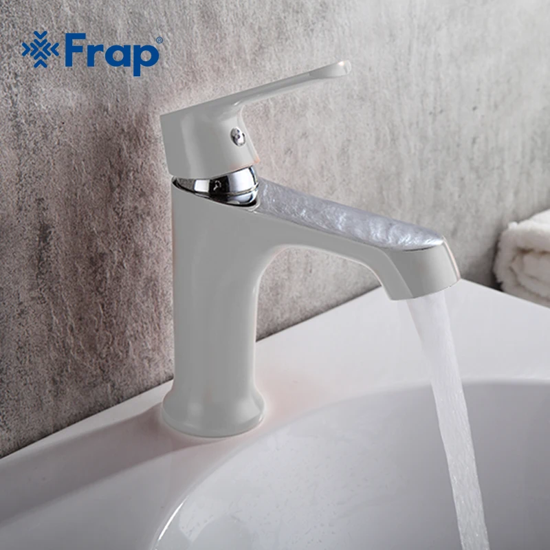 FRAP Basin Faucets white orange green basin faucet bathroom basin mixer taps saving water brass sink faucet cold and hot water