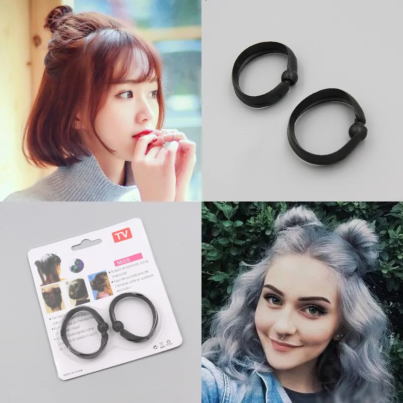 

2pcs/set Magic Hair Quick Maker Hair Band Bud Round Updo Donut Hair Styling Tools Headband For Women Hair Accessories