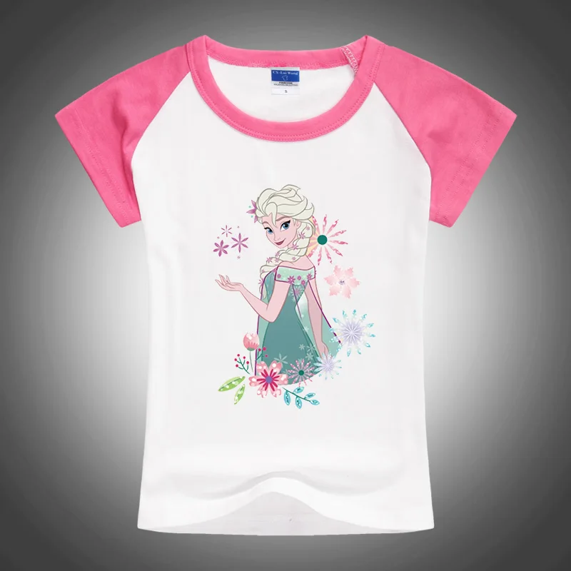 

2016 New Arrival Girls T Shirt Fashion Summer Short Sleeve Baby Girl Cute Cartoon Anime T-shirt Children Tops Tees Clothes