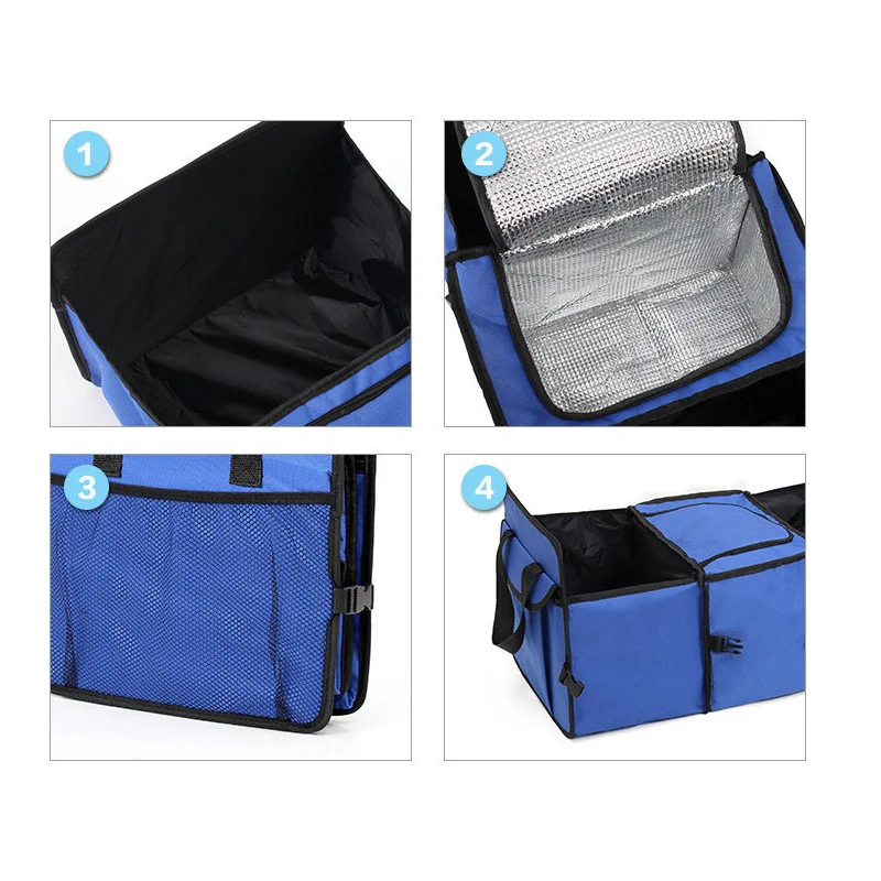 Складной автомобильный органайзер для багажника, сумка для хранения пищевых напитков, многофункциональный контейнер для внедорожников, сохраняющий тепло, с холодной изоляцией