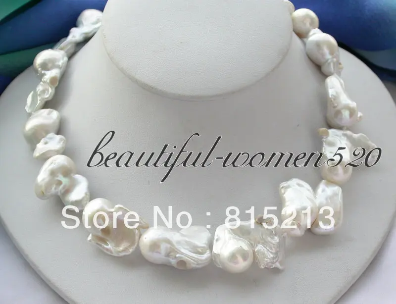 

N1444 WHITE baroque keshi Reborn PEARL NECKLACE N Discount NEW