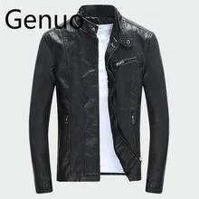 Men's PU Jackets Coats Autumn Winter Motorcycle Biker Faux Leather Jacket Men Clothes Thick Velvet Coats M-3XL