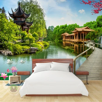 

Custom Wall Cloth Classic 3D Water Making Landscape Paintings Photo Large Mural Wallpaper Living Room Bedroom Wall Home Decor 3D