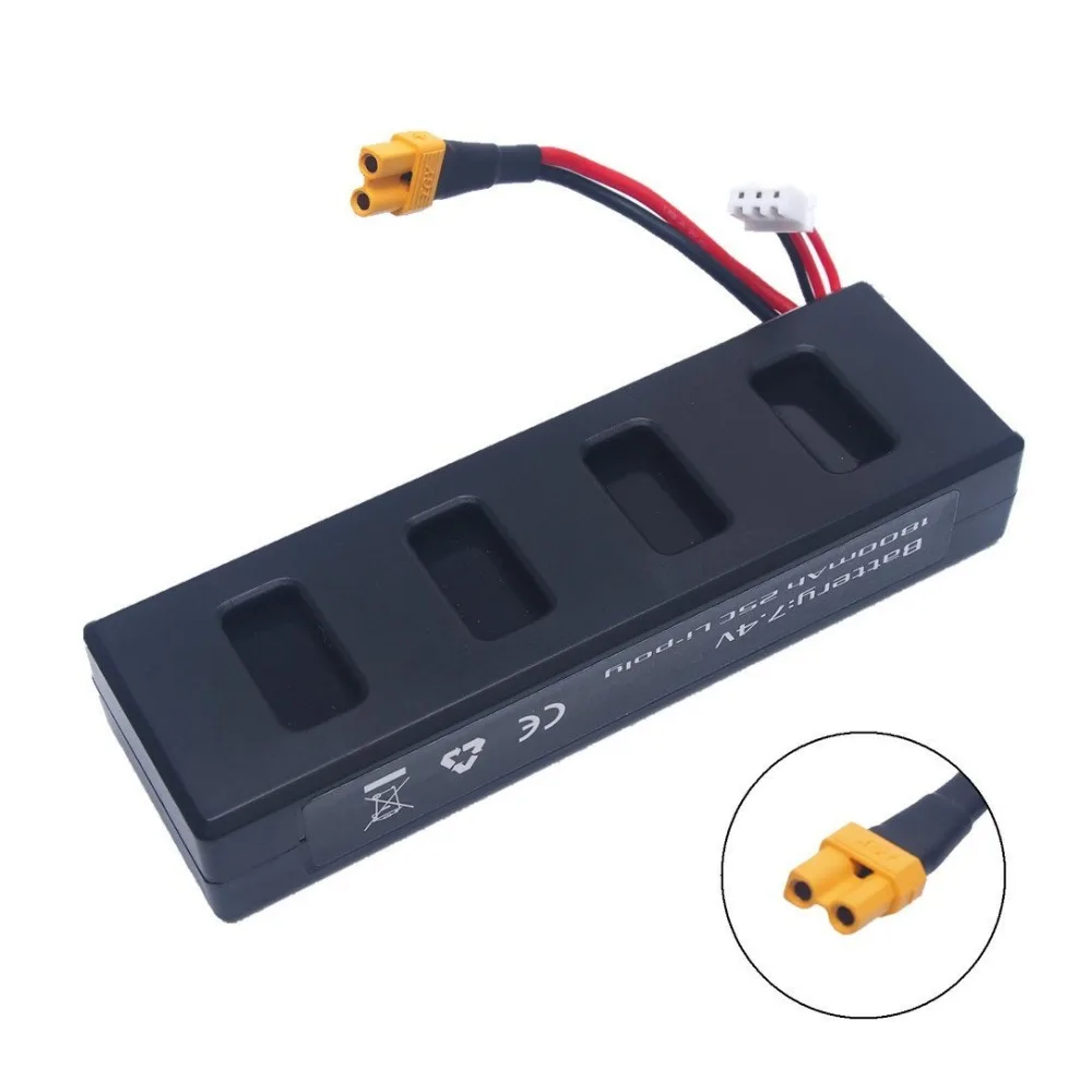 Saleaman 1 шт. 7 4 v 1800 мА/ч 25C литий полимерный Батарея для MJX B3 Bugs 3 Force1 F100 Contixo F17