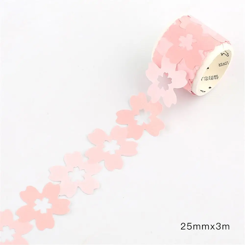 A 1 рулон Цветок сакуры полые Васи клейкие Ленты Kawaii канцелярские DIY Скрапбукинг маскирующая лента Декоративные самоклеющиеся наклейки - Цвет: A